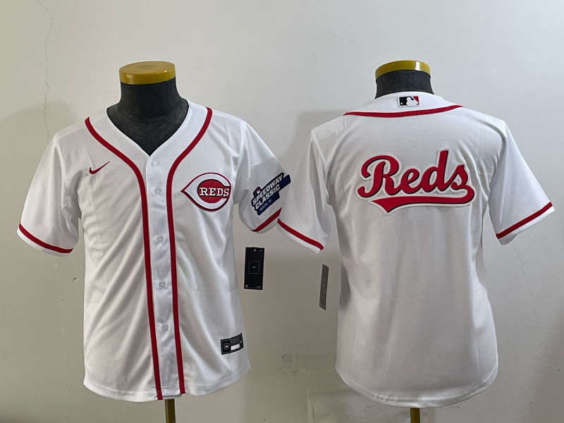 Youth Cincinnati Reds Blank white 2025 Nike MLB Jersey 032->youth mlb jersey->Youth Jersey
